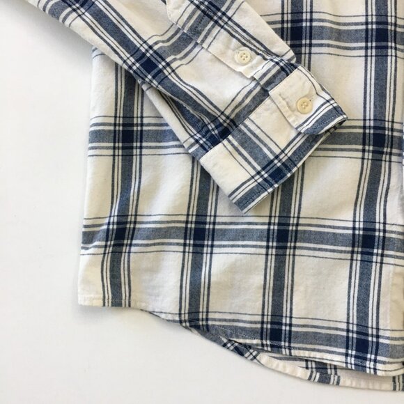 A.P.C. Mens Large 100% Cotton Checked Button Down Collar Shirts Navy Blue/White - Picture 6 of 15